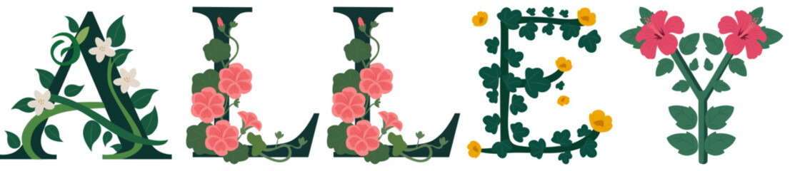 ALLEY, Classic Botanical Alphabet Design