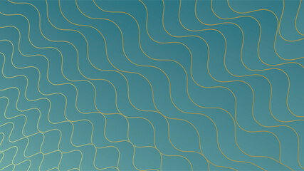 abstract geometric line gold wave green background vector illustration elegan wavy design EPS 10
