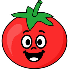 Obraz premium Cute Cartoon Tomato Character