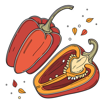 datil pepper on white background 