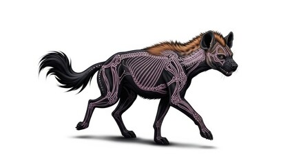 Fototapeta premium Illustrative Hyena Depicting Skeletal Structure and Anatomical Details