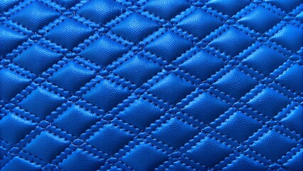 Obraz premium Shiny Blue Quilted Diamond Leather Texture Background