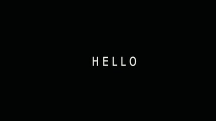 Animated hello with motion blur text effect in black and white background - Powered by Adobe