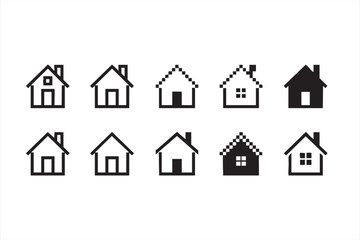 Building and property icons collection for architecture and home design visuals