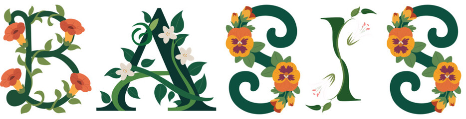 BASIS, Floral Alphabet Decorative Typography