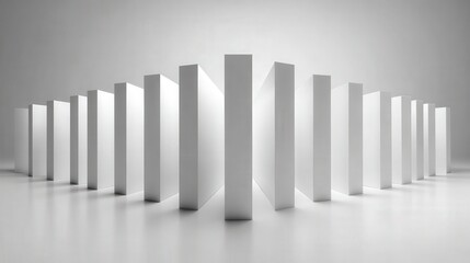 Obraz premium Metal Drywall Profiles Arranged in a Row – Isolated on White Background