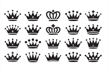 Elegant crown vector illustration pack for premium and royal branding visuals
