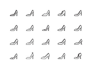 High Heel Shoes Line Art Elegant Fashion