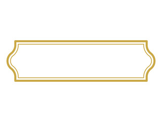 シンプルな四角形の二重枠・フレーム（金・角丸）029