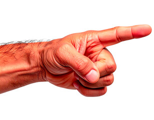 Photorealistic hand pointing index finger forward