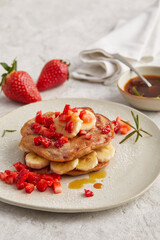 Millet Pancakes with Strawberries