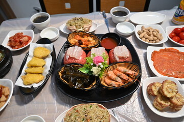 Korean style raw fish. Sashimi
