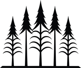Naklejka premium set of vector silhouettes of trees