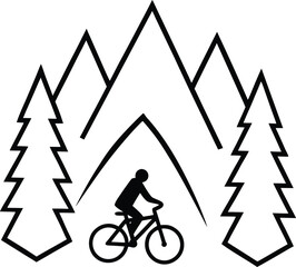 Fototapeta premium mountain bike silhouette