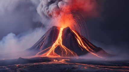 Fototapeta premium Volcano with Amazing Lava