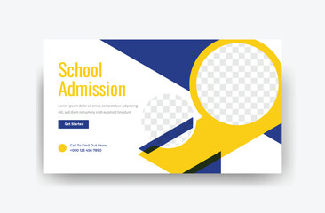  online registration school admission thumbnail design template 
