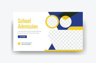 back to school admission creative ad thumbnail design, modern cover layout 