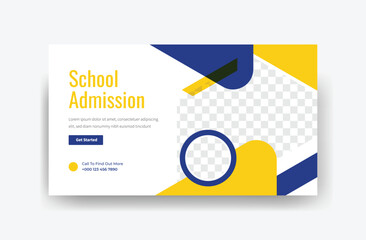 bright and colorful school admission thumbnail design, banner design 