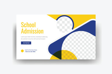 educational institute promotional thumbnail, back to school banner template 