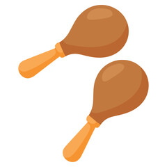 a pair of maracas traditional musical instrument flat color vector illustration template design