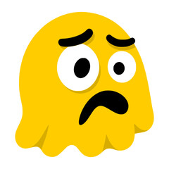 yellow emoji tired emoticon flat color vector illustration template design