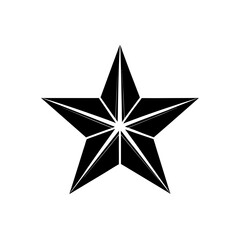silver star isolated on white