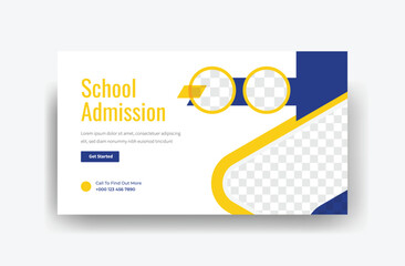 academic year 2025 school registration design, creative school admissions thumbnail design 