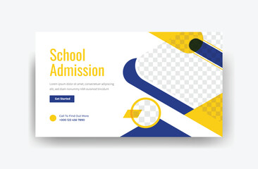 modern school admission banner template design, video thumbnail design, admissions banner 