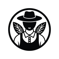 Farmer With Eco Hat Vector Design