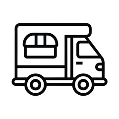 Fast Food Delivery Truck Outline Icon