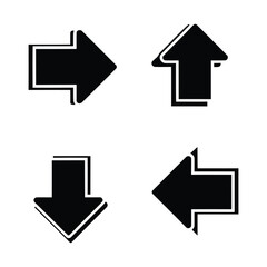 Four directional pointer symbols simple outline icons