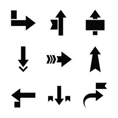 Collection of different style directional arrows pointing up down left right
