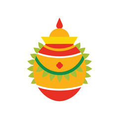 Sacred kalash with garland decoration