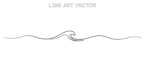 Simple line art wave illustration for design