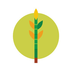 Stylized sugar cane stalks in a circular arrangement