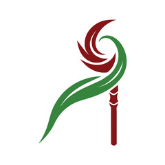 Stylized sugar cane stalk with wave crest design