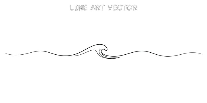 Simple line art wave illustration for design