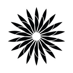Sugar cane leaf spiral feather sunburst vector design
