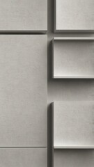 Minimalist geometric wall design in gray concrete texture