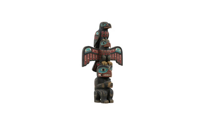 Naklejka premium little totem pole isolated on transparency photo png file