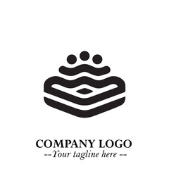 Delicious Cake Icon Symbol in Black on White Background with Sweet Minimalist Modern Design