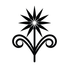 Sugar cane sprout with radial infinity star banner advertisement