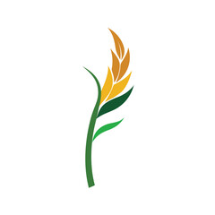 Elegant sugar cane stalk feather symbol design