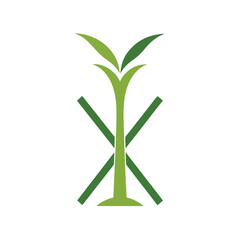 Minimalist sugar cane stalk hourglass icon design