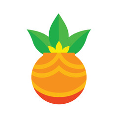 Traditional kalash festival banner with mango leaves