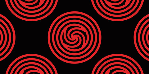 Red Spiral Pattern on Black Background A Modern Geometric Design for Texture and Visual Appeal