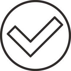 check mark outline vector illustration on white background