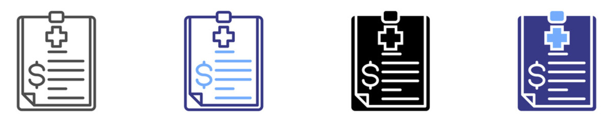 budget icon set multiple style