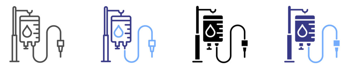 blood transfusion icon set multiple style