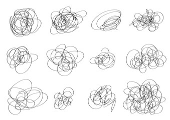 フリーハンド　手描き　落書き　セット　白背景
Freehand hand-drawn doodle set on white background